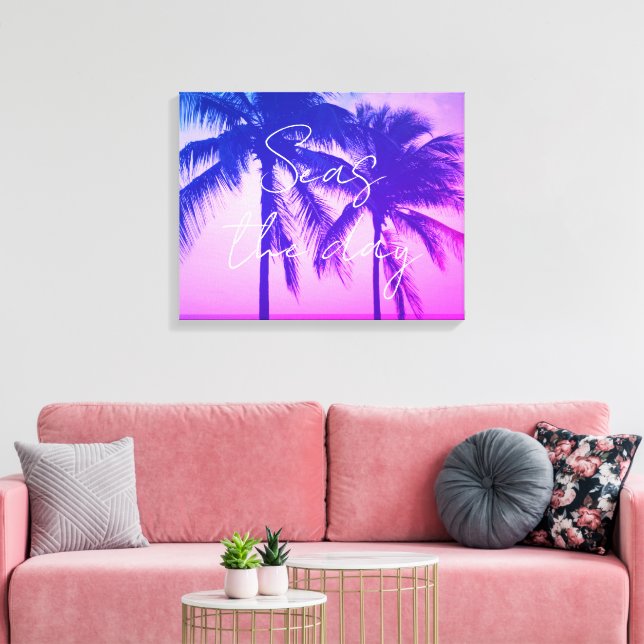 Lienzo Increíble neón rosa palmera de la palmera del sol  (Insitu (Sala de estar))