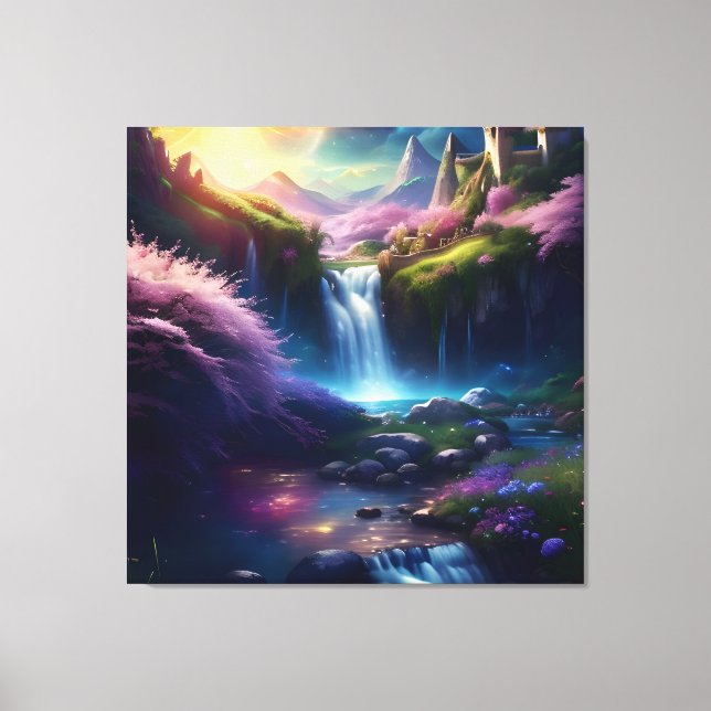 Lienzo Increíble paisaje de cataratas de Splendor 8 (Anverso)