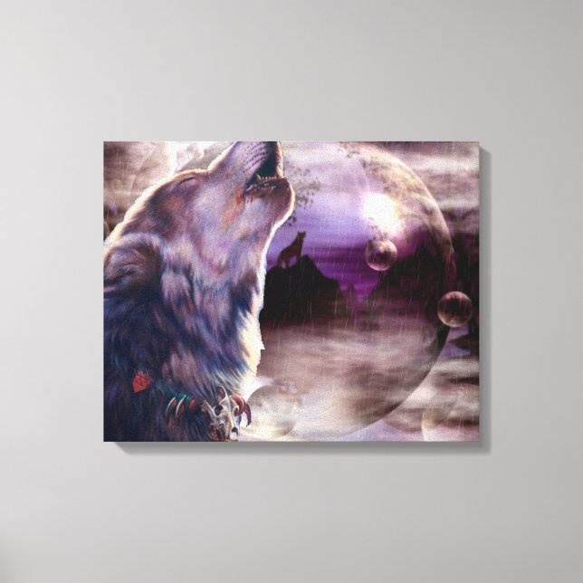 Lienzo Increíble Wolf Song Wall Canvas Art (Anverso)