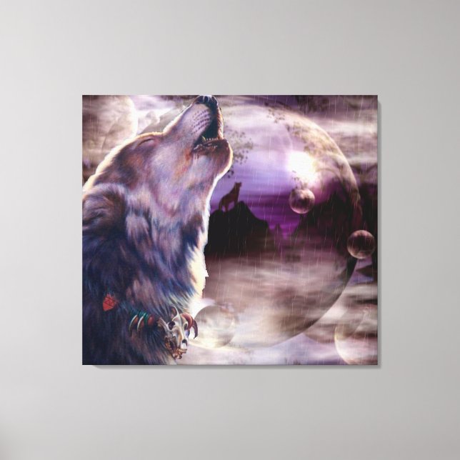 Lienzo Increíble Wolf Song Wall Canvas Art (Anverso)