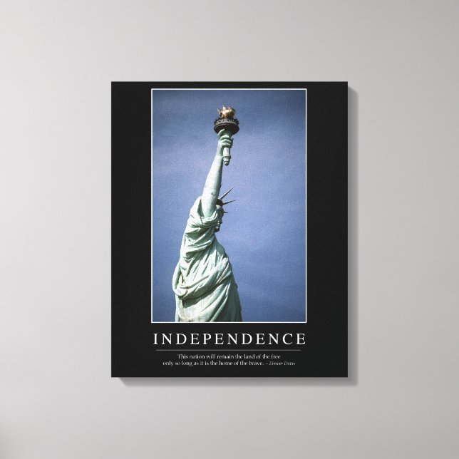 Lienzo Independencia: Inspiradora cita 1 (Anverso)