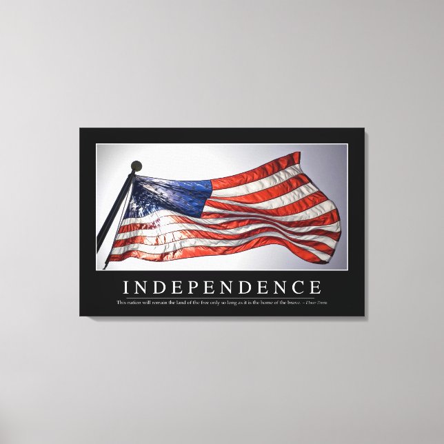 Lienzo Independencia: Inspiradora cita 2 (Anverso)