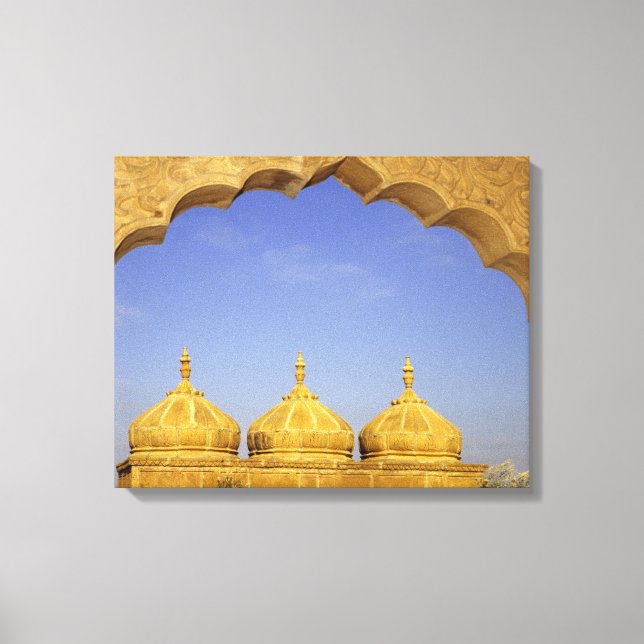 Lienzo India, Rajasthan, Jaisalmer. Cúpulas de arenisca (Anverso)