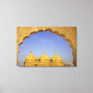 Lienzo India, Rajasthan, Jaisalmer. Cúpulas de arenisca