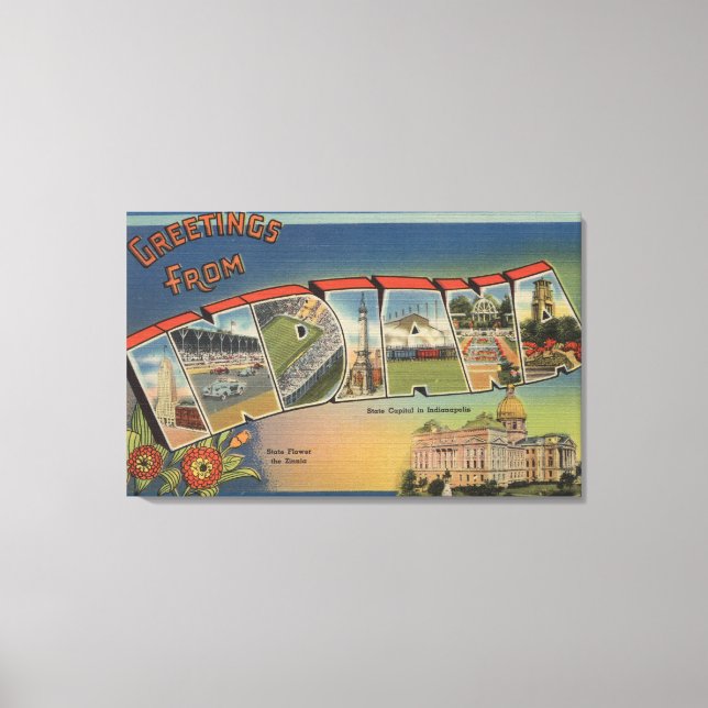 Lienzo Indiana (Capital estatal/Flor) (Anverso)