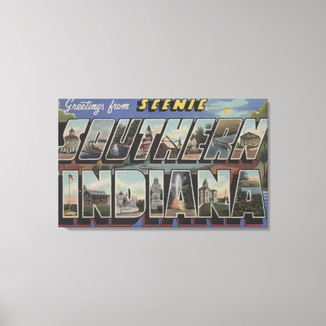 Lienzo Indiana (sur) - Escenas de letras grandes (Anverso)