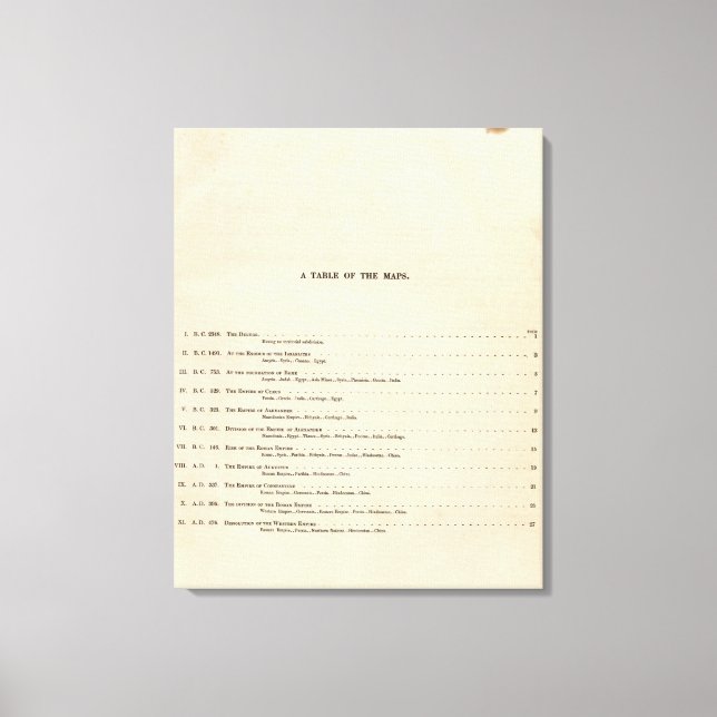 Lienzo Índice de Atlas Histórico 1828 AD (Anverso)