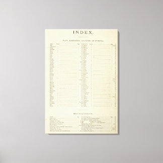 Lienzo Índice Nuevo atlas topográficos