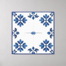 Lienzo Indigo Azulejo Blue Portuguese Lisbon Decorative
