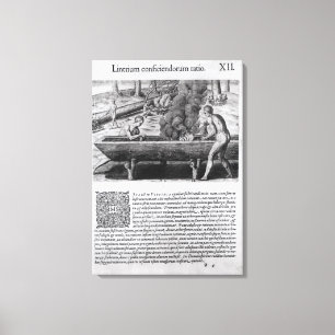 Lienzo Indios de Virginia haciendo botes de dugout