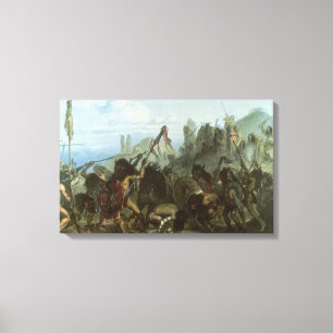 Lienzo Indios del vintage, danza del bisonte de Karl