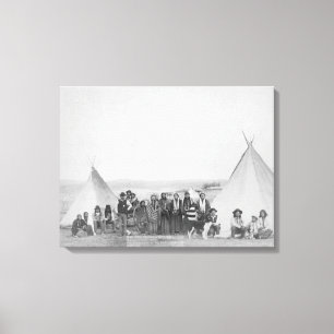 Lienzo Indios miniconjou fuera de Tipis Fotografía