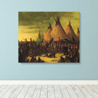 Lienzo Indios vintage, Consejo de guerra sioux de Catlin