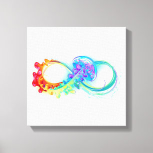 Lienzo Infinidad con las medusas del arcoiris