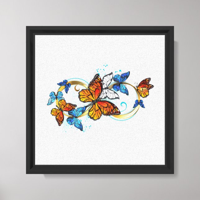 Lienzo Infinidad de Mariposas Monarca (Anverso)