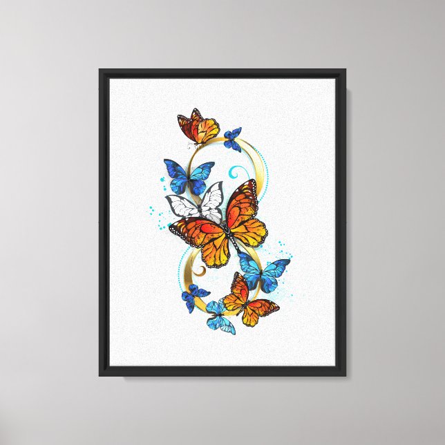 Lienzo Infinidad de Mariposas Monarca (Anverso)