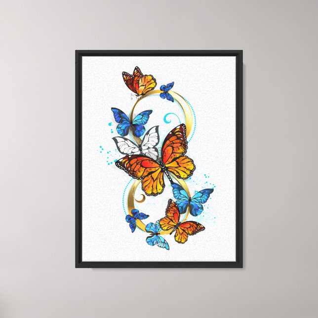 Lienzo Infinidad de Mariposas Monarca (Anverso)