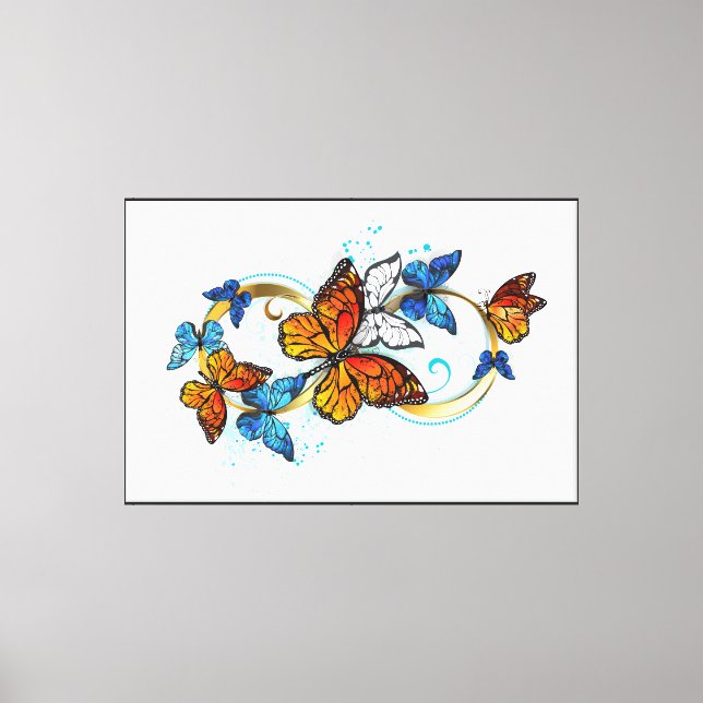 Lienzo Infinidad de Mariposas Monarca (Anverso)