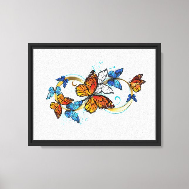 Lienzo Infinidad de Mariposas Monarca (Anverso)