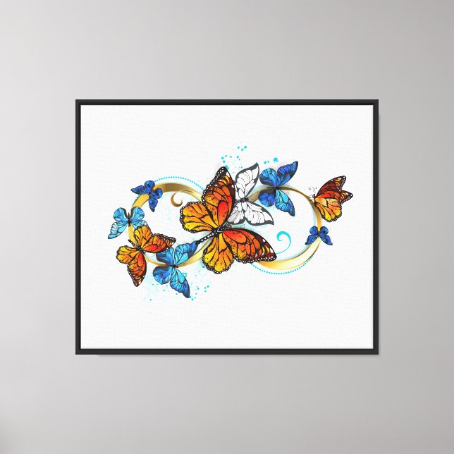 Lienzo Infinidad de Mariposas Monarca (Anverso)