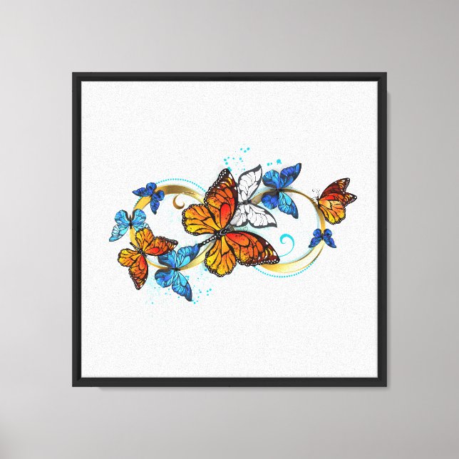 Lienzo Infinidad de Mariposas Monarca (Anverso)