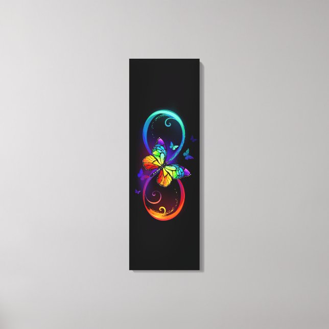 Lienzo Infinidad vibrante con mariposa arco iris sobre ne (Anverso)