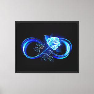 Lienzo Infinito brillante con rosa azul