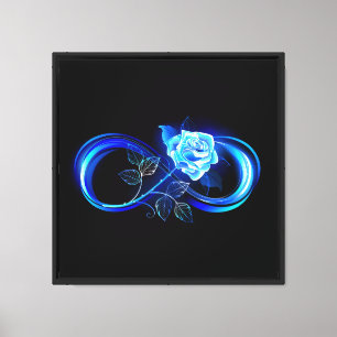 Lienzo Infinito brillante con rosa azul