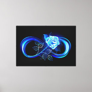 Lienzo Infinito brillante con rosa azul