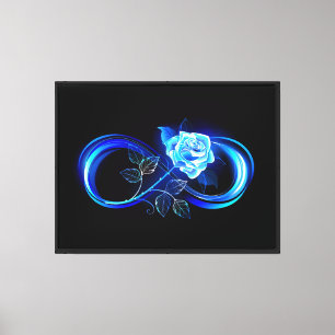 Lienzo Infinito brillante con rosa azul