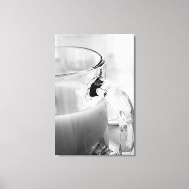 Lienzo Infrarrojo, negro y blanco, taza, vidrio, café, (Anverso)