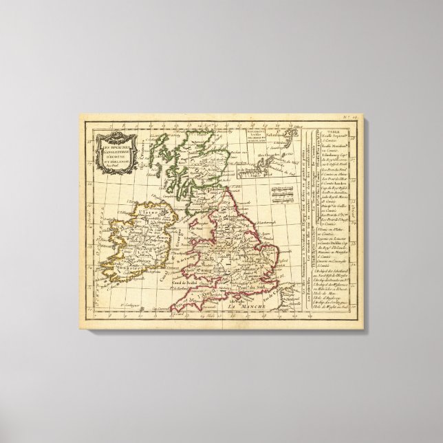 Lienzo Inglaterra, Escocia, Irlanda (Anverso)