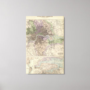 Lienzo Inglaterra y Gales - Ciudades, puertos y puertos