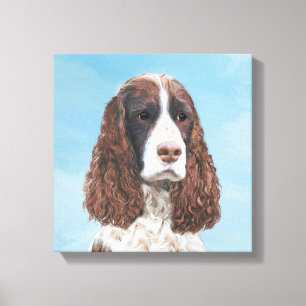 Lienzo Inglés Springer Spaniel Pintura Original Perro Art