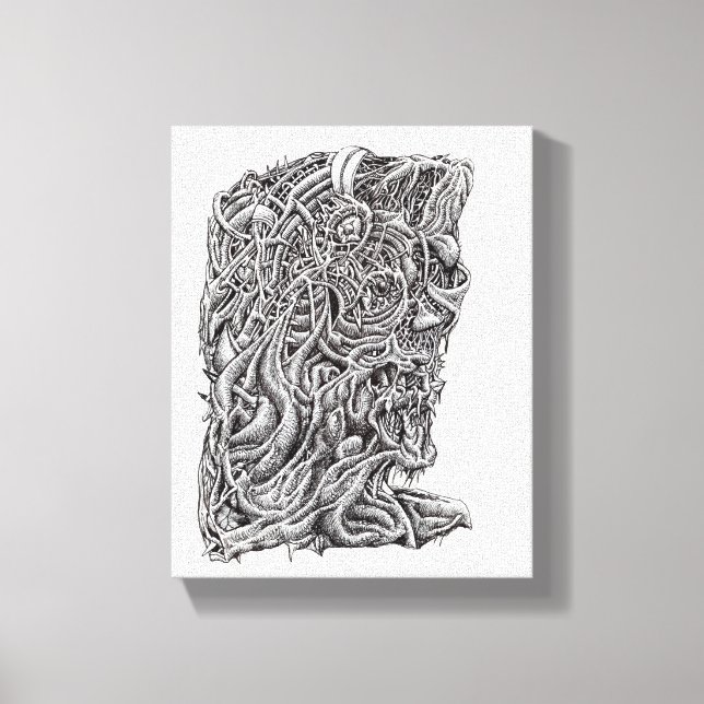 Lienzo Innerbeastman, dibujo de tinta (Anverso)