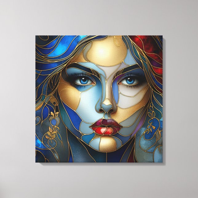 Lienzo Inocencia radiante - Estilo de vidrio manchado (Anverso)