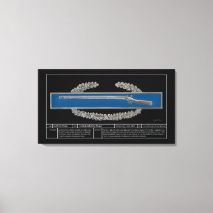 Lienzo Insignia de infantería de combate técnica