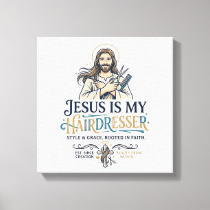 Lienzo Inspiración de camiseta para peluquero de Jesus Be
