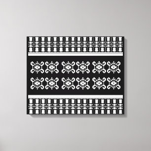 Lienzo Inspiración del kilim balcánico blanco y negro "To