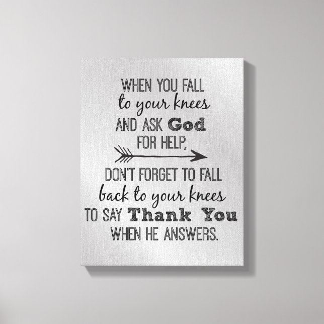 Lienzo Inspirador Gracias Cita De Dios (Anverso)