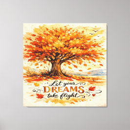 Lienzo Inspirational Autumn Watercolor Tree