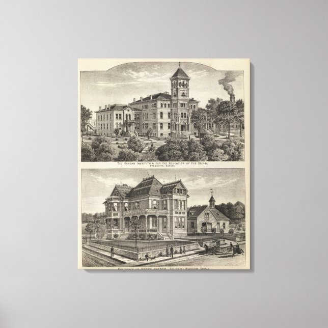 Lienzo Instituto de Kansas para la Educación de los Ciego (Anverso)