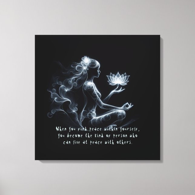 Lienzo Instructor de Yoga Lotus Meditation Pose GIGHT Mis (Anverso)