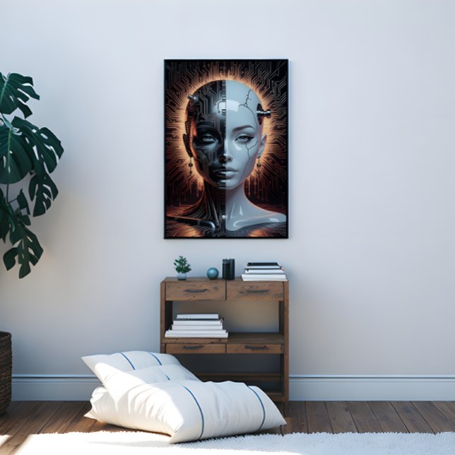Lienzo Inteligencia artificial humanoide (Humanoid Artificial Intelligence Canvas Print)
