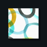 Lienzo Interbloqueando los círculos amarillos y azules<br><div class="desc">Una simple impresión de círculos amarillos y azules entrelazados de Megan Meagher. El fondo blanco permite que aparezcan los colores de los círculos. ¡Compra el tuyo hoy!</div>