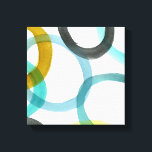 Lienzo Interbloqueando los círculos amarillos y azules<br><div class="desc">Una simple impresión de círculos amarillos y azules entrelazados de Megan Meagher. El fondo blanco permite que aparezcan los colores de los círculos. ¡Compra el tuyo hoy!</div>
