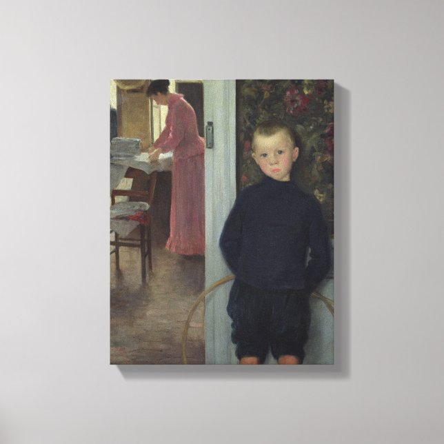 Lienzo Interior con mujeres y un niño (Anverso)