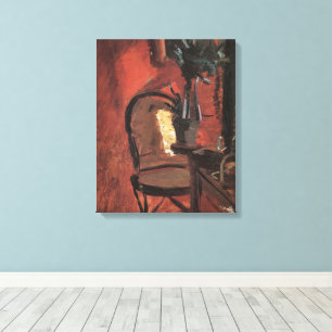 Lienzo Interior con silla y planta por Anna Ancher