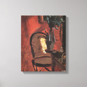 Lienzo Interior con silla y planta por Anna Ancher