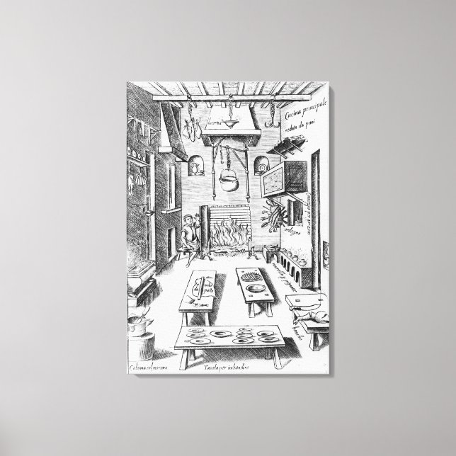 Lienzo Interior de cocina (Anverso)